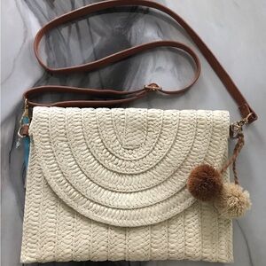 Straw wicker style crossbody bag / clutch